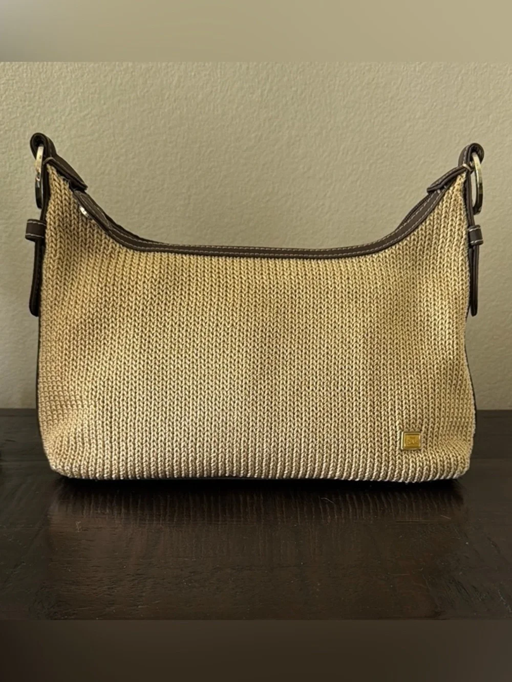 The Sak Woven Shoulder Bag with Brown Trim - Picture 1 of 5